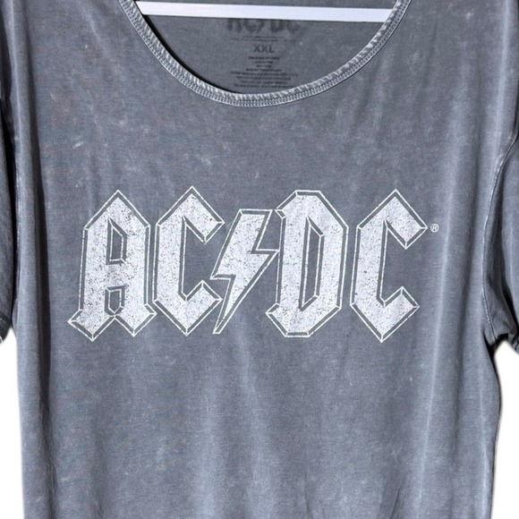 AC DC Graphic Burnout Band Tee Top Size XXL Hard Rock Fringe Grunge Festival - Picture 2 of 6